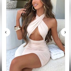 Dominique Mini Dress - Nude
